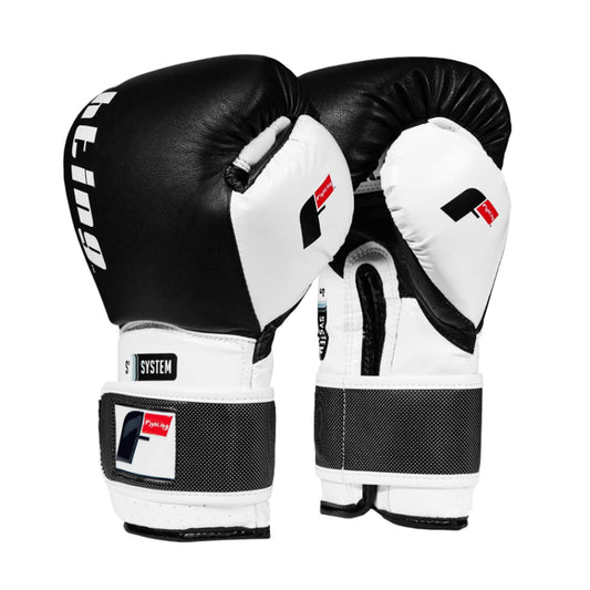 Fighting Sports S2 Gel Power Training Gloves (Black & White) - 12oz